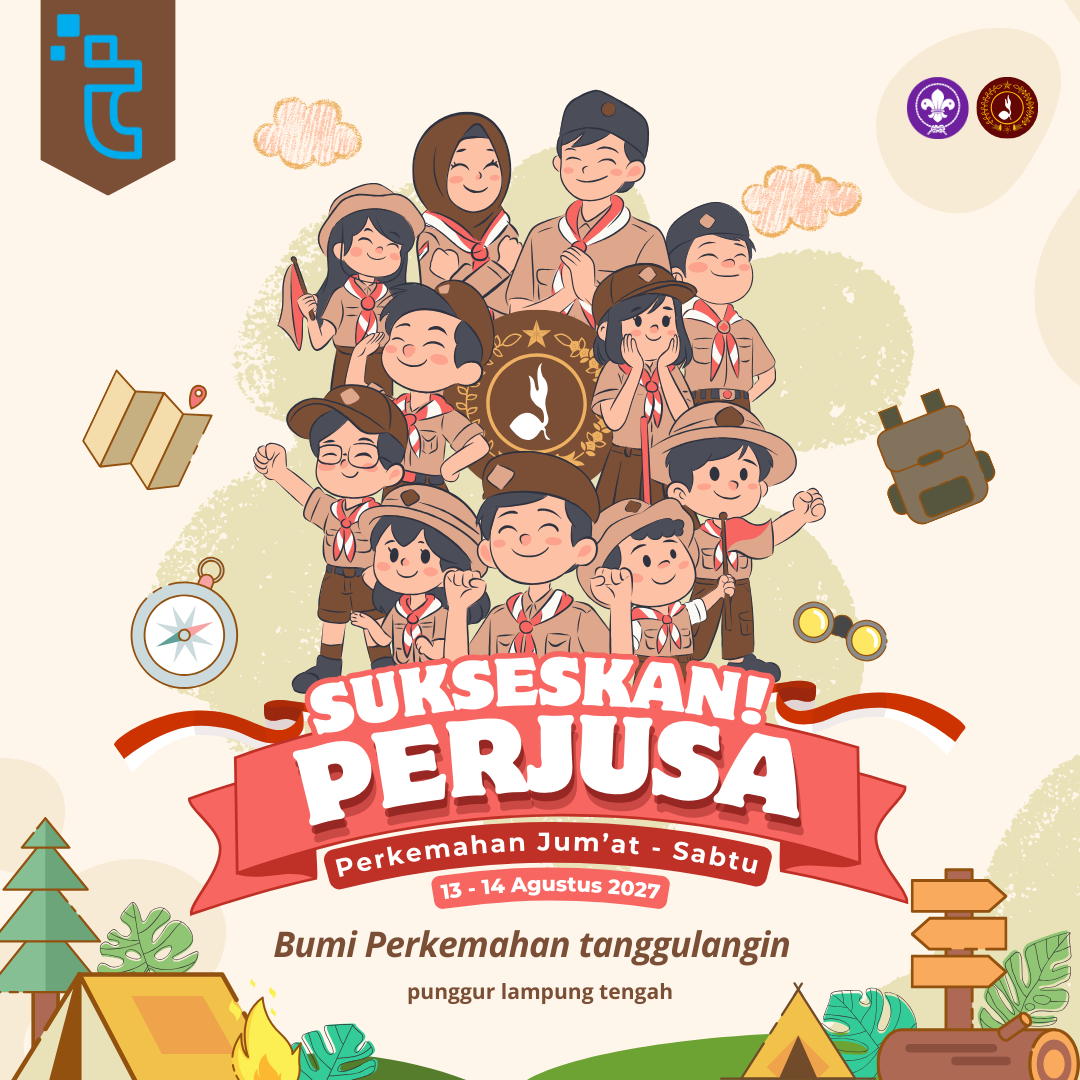 Beige Ilustrasi Ucapan Sukseskan Perkemahan Pramuka Perjusa Instagram Post